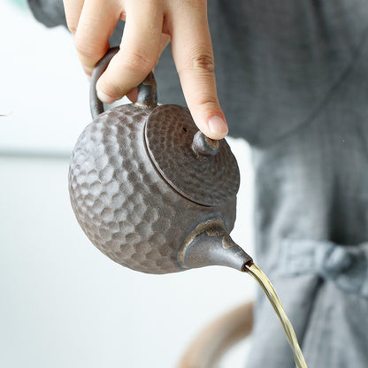 Japanese Style Hammer Pattern Stoneware Teapot