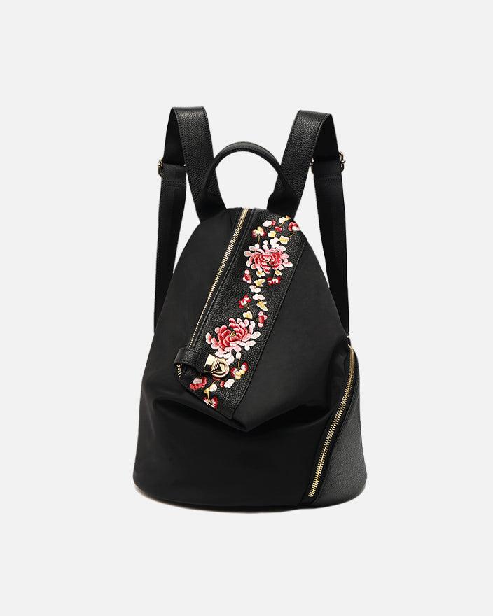 Embroidery Red Peony Backpack - gloriouscollection