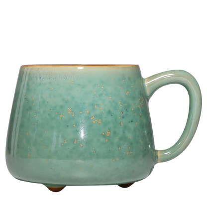 Vintage Green Glaze Kiln Ceramic Mug