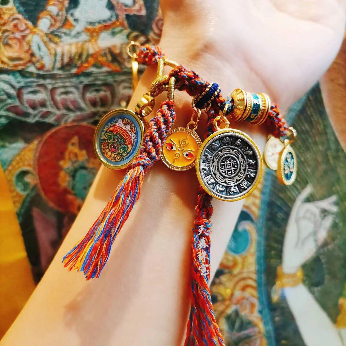 Custom Hand-Woven Tibetan Thangka Bracelet