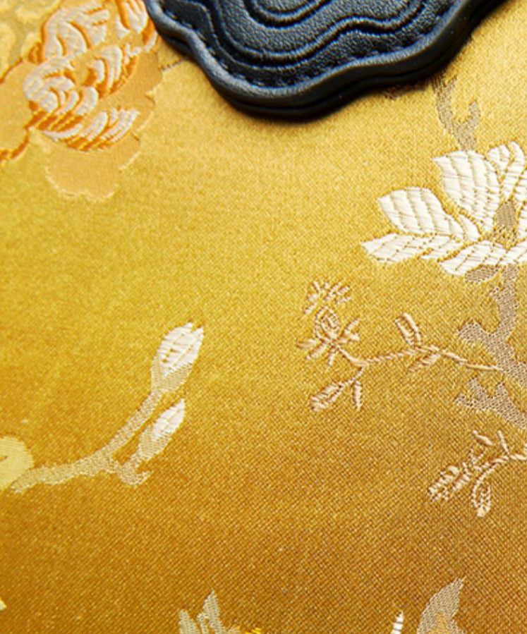 Auspicious Magpie Mulberry Silk Embroidered Leather Handbag