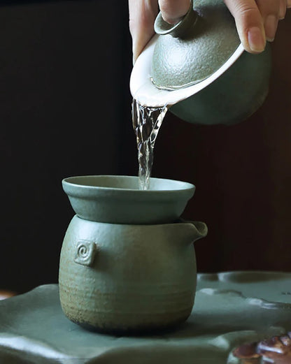 Retro Rough Pottery Gaiwan Tea Set