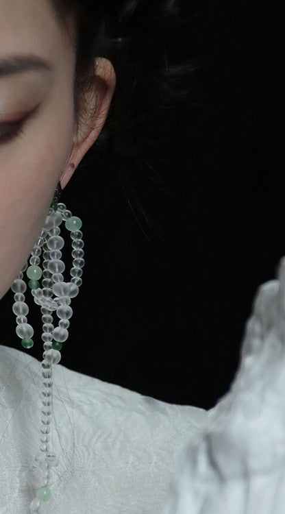 Luxury Design Chalcedony Crystal Earrings