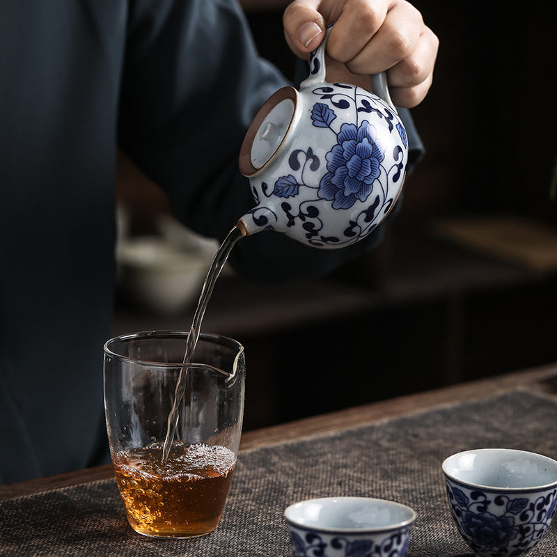 Blue and White Porcelain Travel Tea Set
