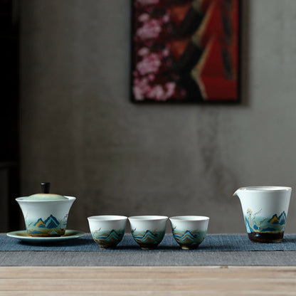 Japanese Style Fu Rushan Retro Tea Set