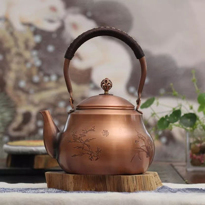 Double Bottom Pear Copper Teapot