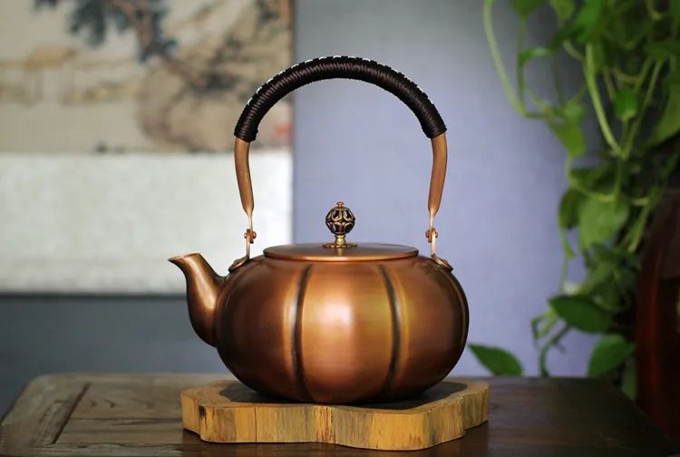 Pumpkin Flat Copper Kettle