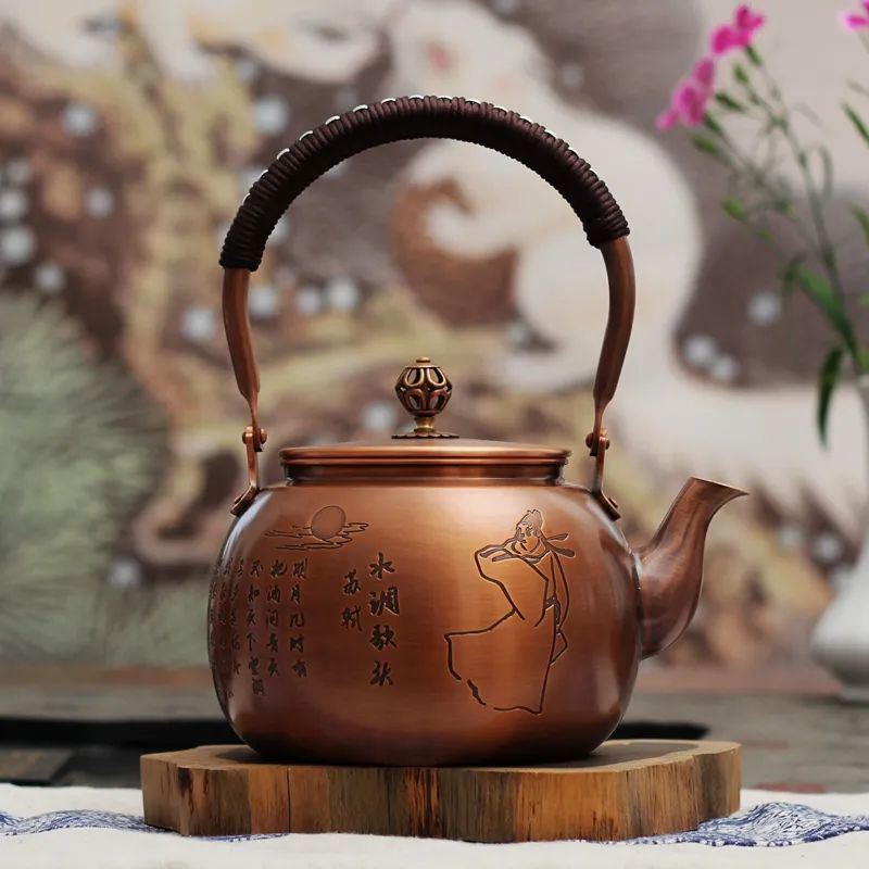 Prajna Heart Sutra Bronze Copper Teapot