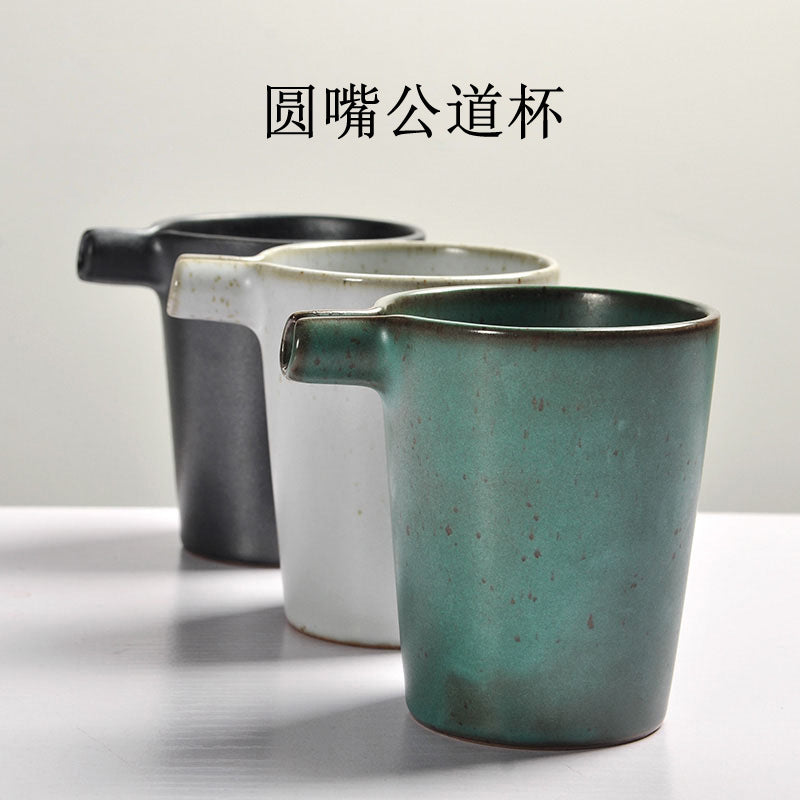 Japanese Style Coarse Pottery Tea Set Pitcher Dehua Porcelain Kung Fu Tea Set Antique Handmade Tea Pot Pitcher