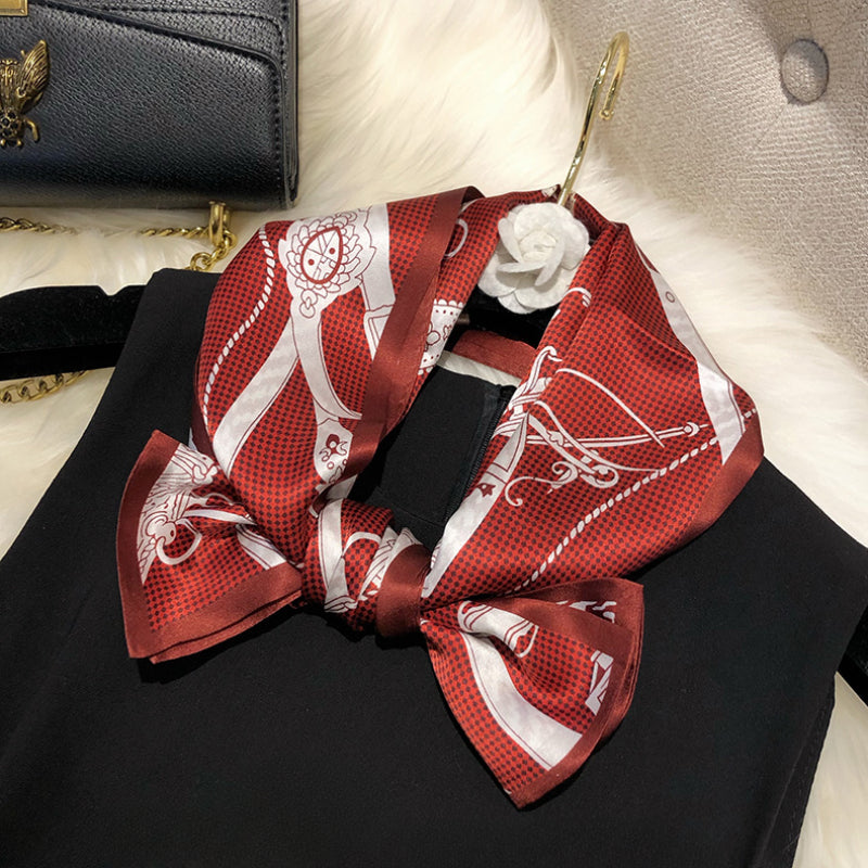 100% Mulberry Silk Wine Red Small Scarf