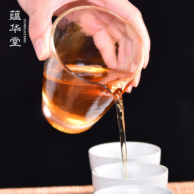 Handmade Japanese Hammer Tone Glass Fair Cup Tea Set Tea Ceremony Utensil Thick and High Temperature Resistant Tea Making Device