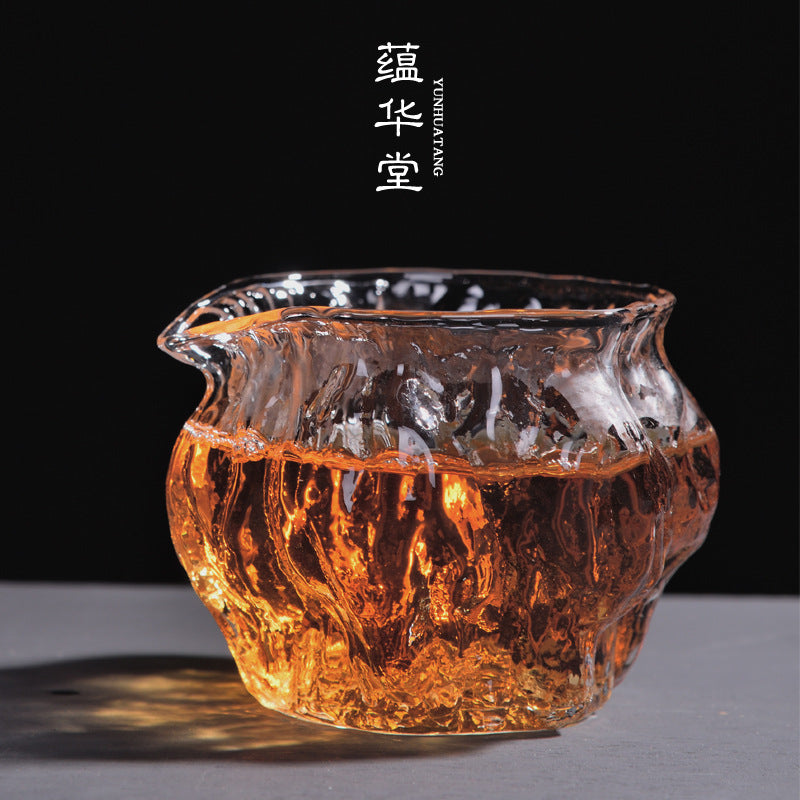Japanese-Style Walnut Hammer Pattern Glass Fair Cup Thickened High Temperature Resistant Tea Seafood Tea Maker