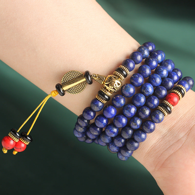 Donghai Natural Lapis Lazuli 108 Beads Bracelet