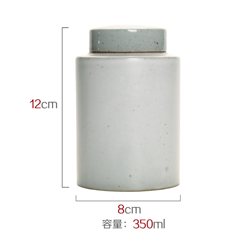 Japanese Style Coarse Pottery Tea Canister Non-Sealed Ceramic Pot Pu&
