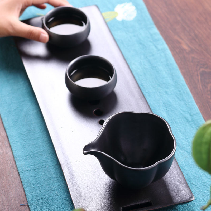 Japanese Style Stoneware Fair Cup Ceramic Kung Fu Tea Set Tea Seafood Tea Maker Male Cup Peacock Green White Fair Cup