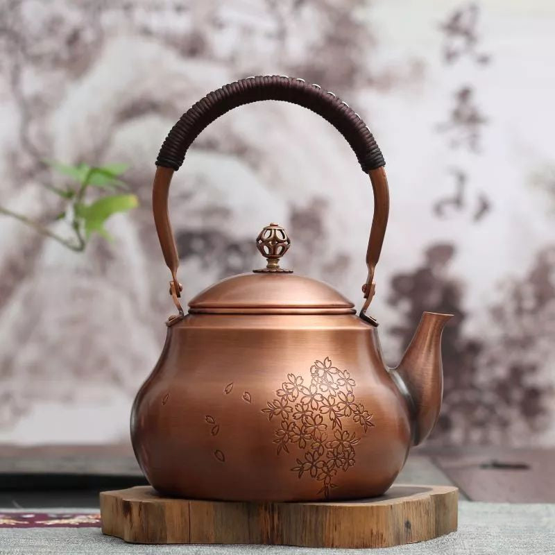 Double Bottom Pear Copper Teapot