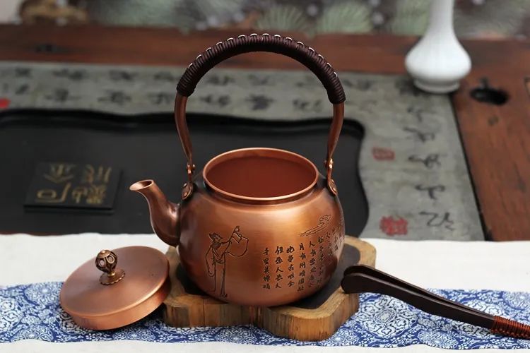 Prajna Heart Sutra Bronze Copper Teapot