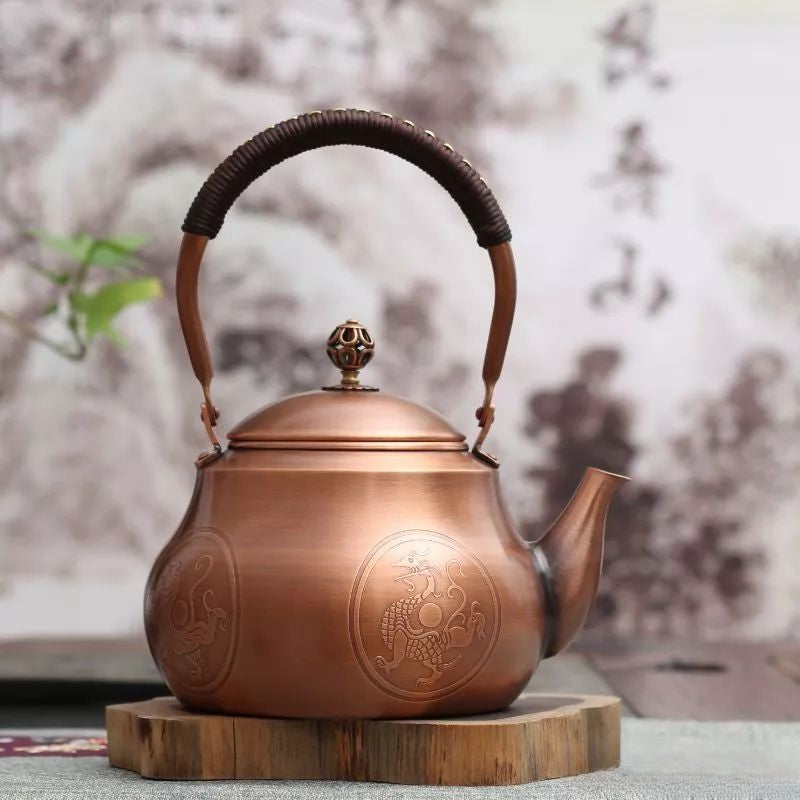 Double Bottom Pear Copper Teapot