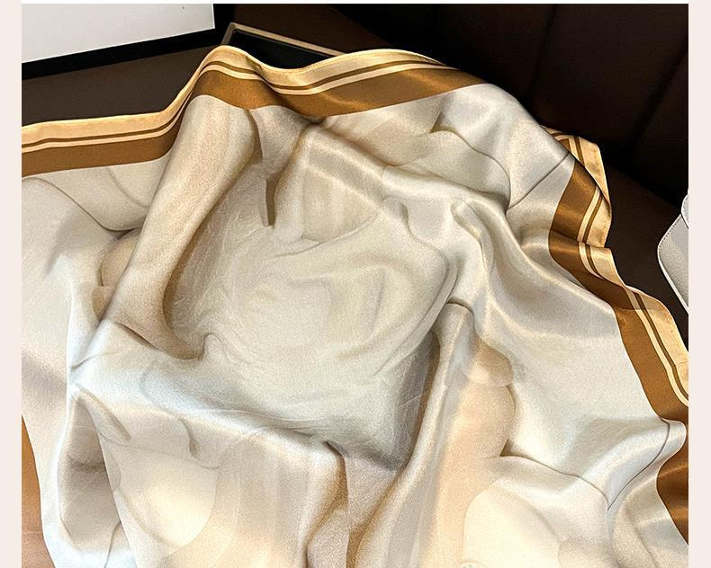 Beige Staining Mulberry Silk Soft Scarf