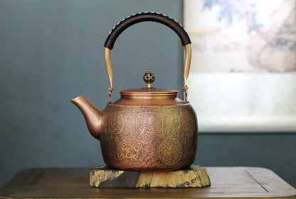 Summer Day Hammer Pattern Small Copper Teapot