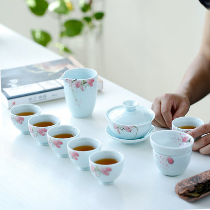 Japanese Style Underglaze Hand Painted Lotus Tea Strainer Tea Filtration Tea Separator Tea Making Tea Dust Filter Screen Tea Ceremony Utensil