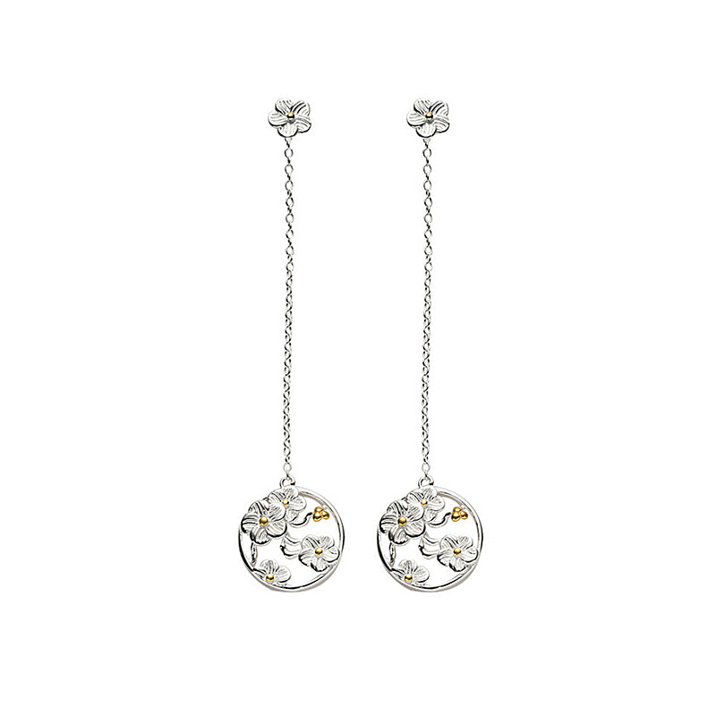 Chinese Style Elegant Plum Flower 925 Silver Earrings