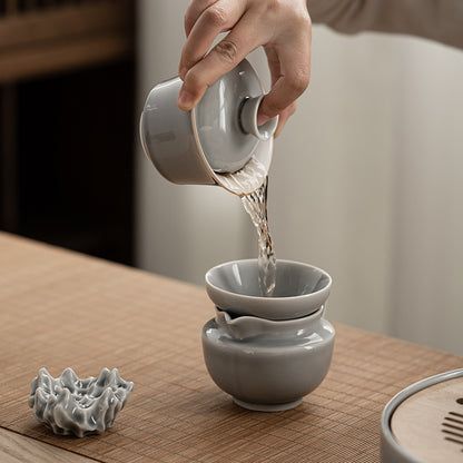 Japanese-Style Ice Gray Glaze Tea Funnel