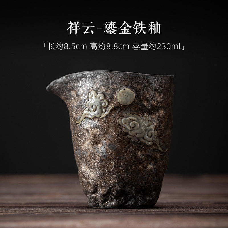 Japanese Style Gilding Iron Glaze Pitcher Ceramic Tea Pitcher Tea Pot Large Retro Household Kung Fu Tea Set