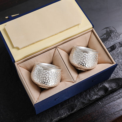 Silver Gilded Master Cup Ceramic Travel Tea Set