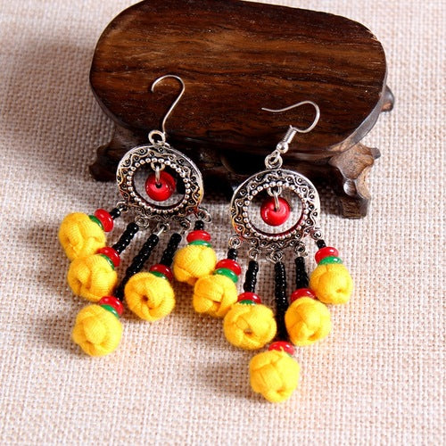 Miao Silver Ethnic Style Ornament Small Ball Earrings