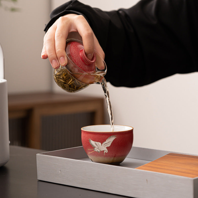 Outdoor Ruyi Crane Travel Tea Set Cup