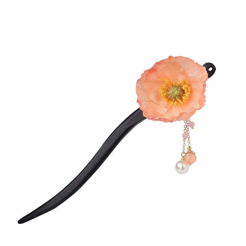 Ancient Style Ebony Yulan Flower Hairpin