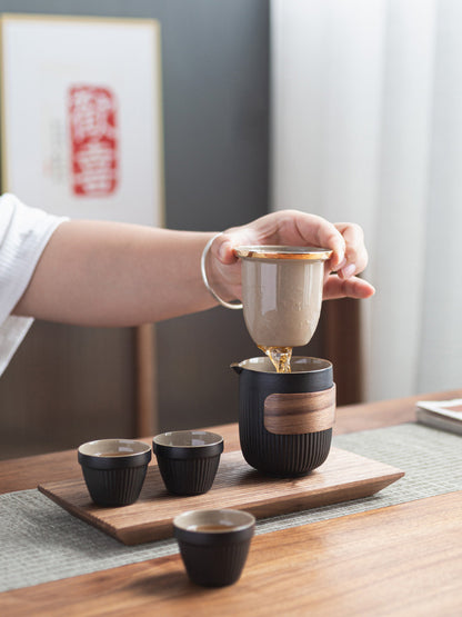 Water Drop Stone Wear Ceramic Travel Tea Cup