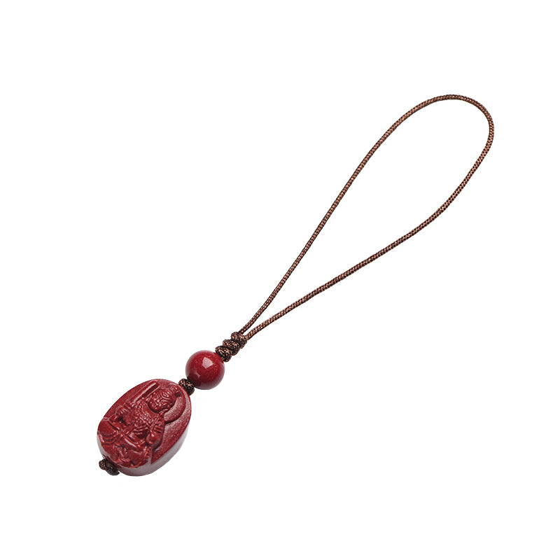 Cinnabar Zodiac Buddha Mobile Phone Pendant Chain