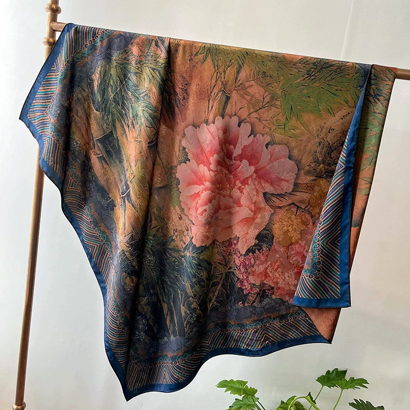 Double-Sided Fragrant Cloud Yarn Large Square Silk Scarf