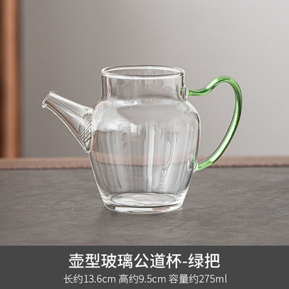 Japanese Style Pot Type Glass Fair Cup Household Thick Heat-Resistant Transparent Large Tea Pitcher Tea Pitcher Kung Fu Tea Utensils