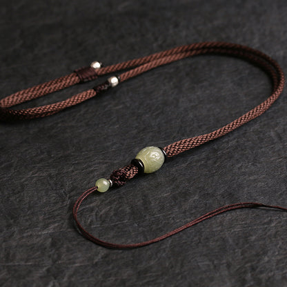 Handcrafted Lanyard Hetian Jade Beads Necklace