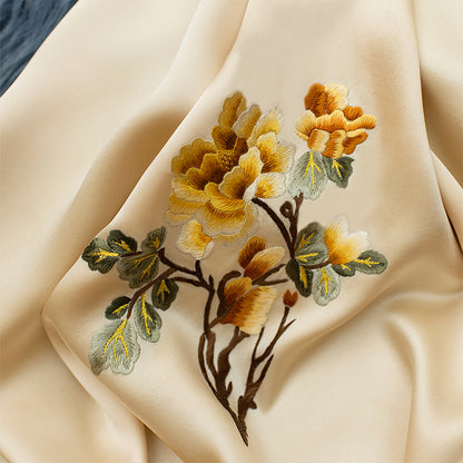 Luxury Suzhou Embroidered Mulberry Silk Scarf Shawl