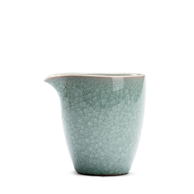 Ru Kiln Tea Pitcher Gracked Glaze Ice Flower Tea Pitcher Porcelain Kung Fu Tea Set Tea Making Tea Distributor Fair Cup Device