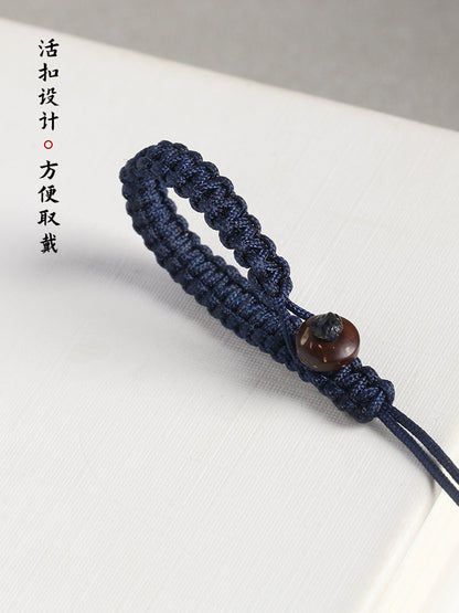 Cinnabar Car Key Ring Lanyard Semi-Finished DIY Hand-Woven Bodhi Accessories Strap Pendant Rope Head String Clip