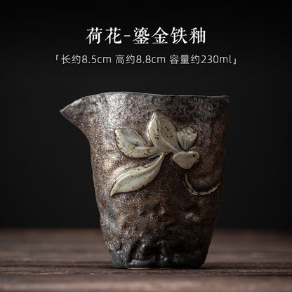 Japanese Style Gilding Iron Glaze Pitcher Ceramic Tea Pitcher Tea Pot Large Retro Household Kung Fu Tea Set