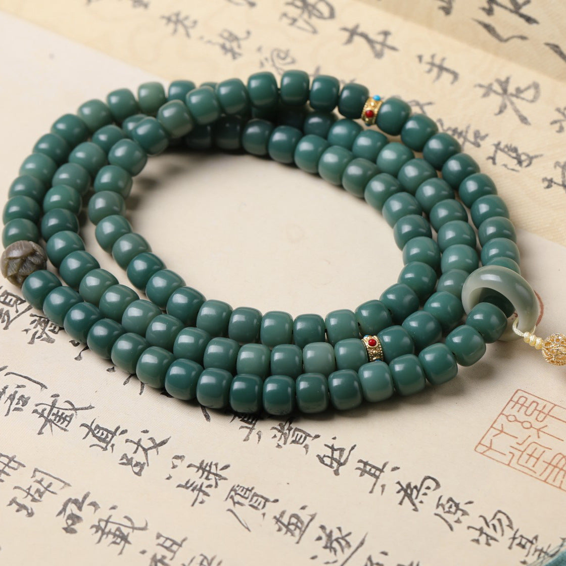 Gradient Bodhi Barrel Beads Lotus Handheld Bracelet