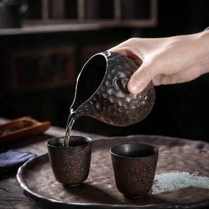 Japanese Style Gilding Iron Glaze Penguin Pitcher Large Size Ceramic Tea Pitcher Fair Cup Tea Pot Water Cut-off Neat Ancient Handmade