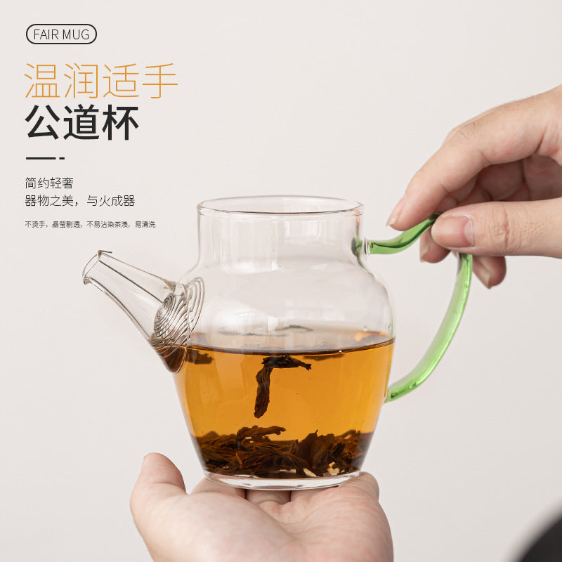 Japanese Style Pot Type Glass Fair Cup Household Thick Heat-Resistant Transparent Large Tea Pitcher Tea Pitcher Kung Fu Tea Utensils