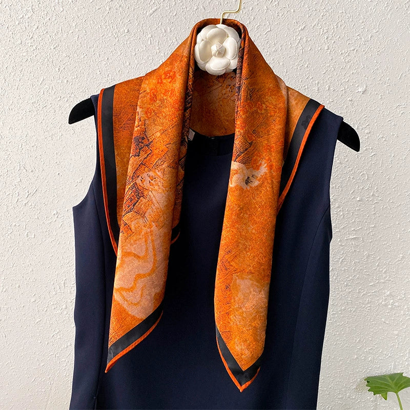 Retro Chinese Style Fragrant Cloud Yarn  Silk Square Scarf