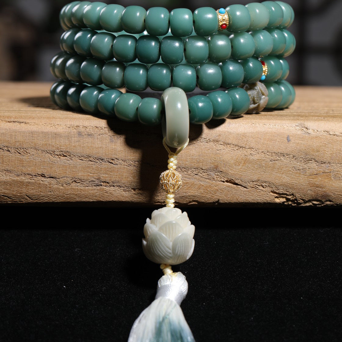 Gradient Bodhi Barrel Beads Lotus Handheld Bracelet