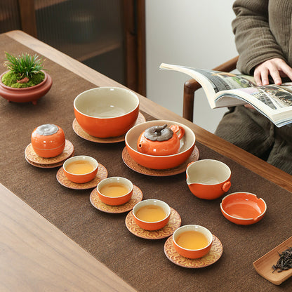 Vintage Ceramic Persimmon Teawareset