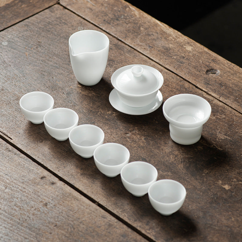 Ice-like White Jade Porcelain Tea Set