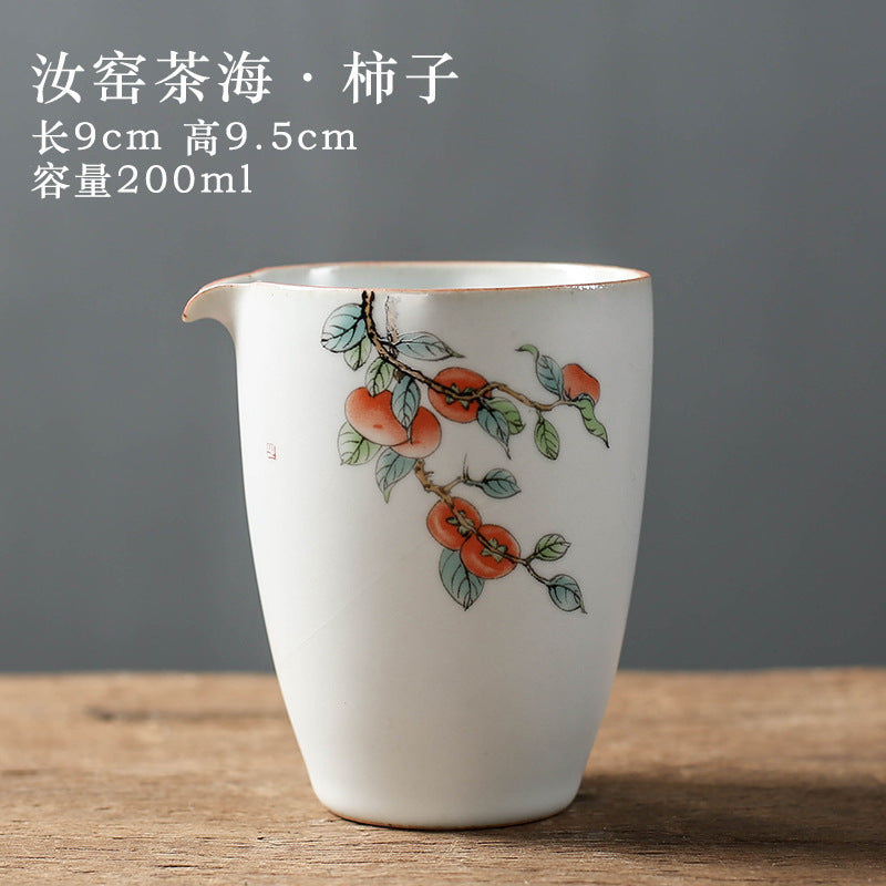 Ceramic Fair Cup Moon White Ru Kiln Household Large Capacity Male Cup Tea Sea Kung Fu Tea Set Accessories Tea Dispenser