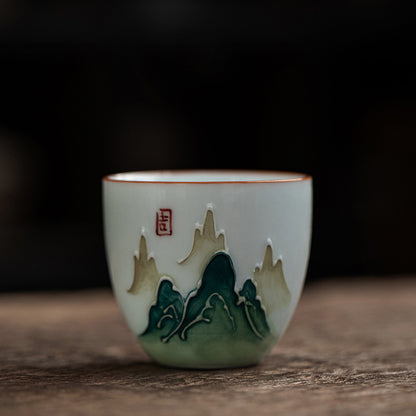 Embossed Hand-painted Tea Cup